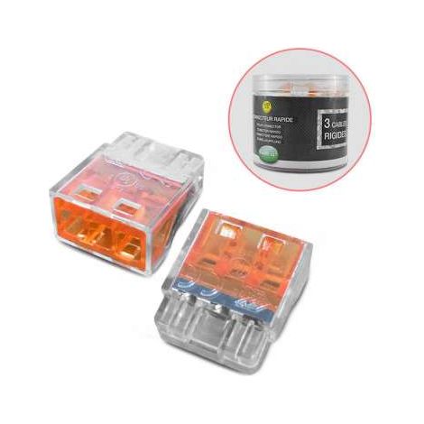 Connecteurs rapides Pack de 100 - 3 FILS RIGIDE (1/5)