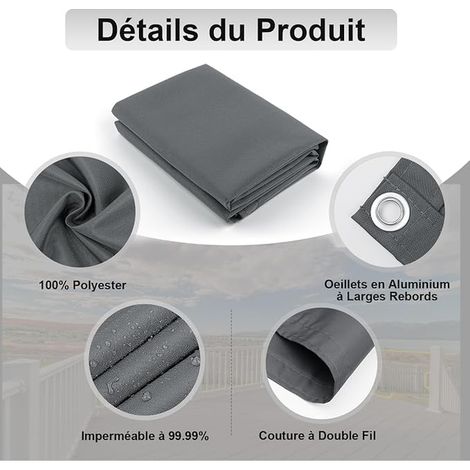 AXT Balcony Privacy Screen 75 x 600 cm Balcony Privacy Protection Windproof with Holes and Cable Ties Outdoor Patio Anthracite (1/2)