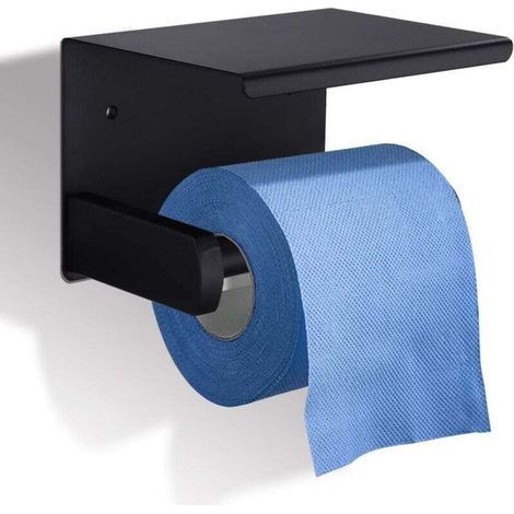 Porte-papier hygiénique avec étagère Idée cadeau pour la fête des mères Porte-rouleau de papier toilette mural avec ensemble de papier toilette sans perçage pour salle de bain Toilette Cuisin (1/4)