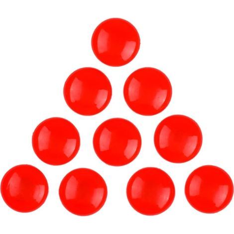 Lot de 10 aimants de bureau de 30 mm pour tableau d'affichage, rouge/jaune/orange/violet/vert, pour réfrigérateur et tableau blanc, 10/20/50/100 pièces (rouge) (1/4)