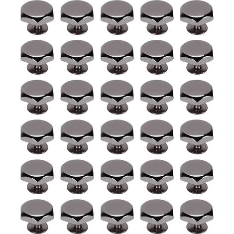 Kit de 30 rivets hexagonaux en métal pour vêtements, ceintures, sacs et accessoires de décoration, 12 mm, alliage de zinc creux noir. (1/5)