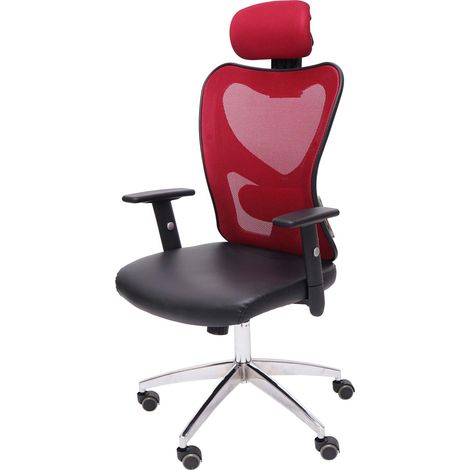[JAMAIS UTILISÉ] Chaise de bureau professionnelle Atlanta, chaise de direction, pivotante, similicuir, rouge