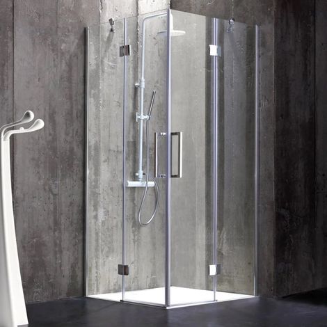 box doccia "stella" alluminio cromato, 80x80x190 cm
