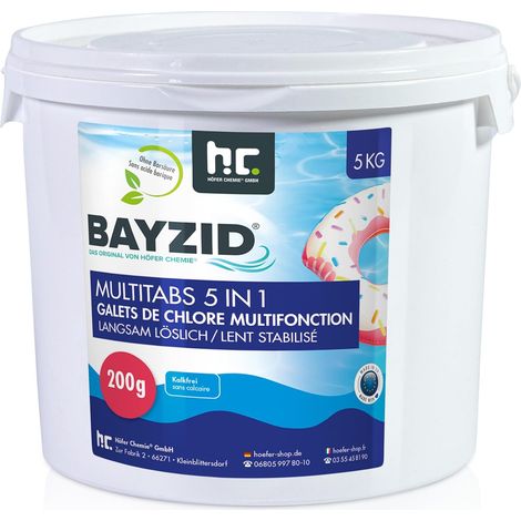 1 x 5 kg Galets de Chlore (200 g) Multifonction 5 en 1 (1/5)