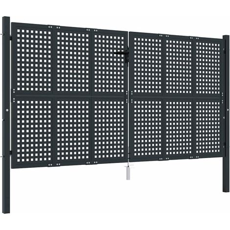 Gartentor Anthrazit 300x125 cm Stahl vidaXL