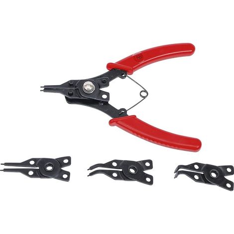 Alicates para anillos de retención DIY 454 con cabezales intercambiables de 160 mm, 5 piezas (1/4)