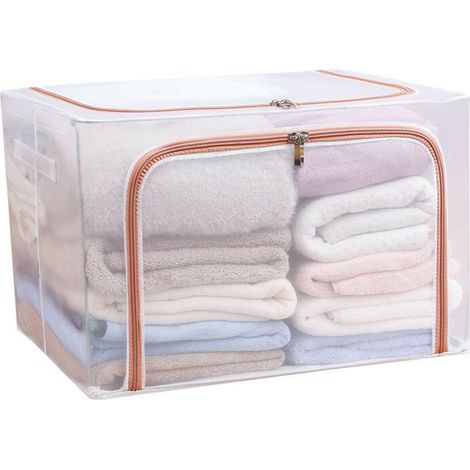 PVC storage box with transparent window, dormitory storage boxes with two-way zipper, waterproof