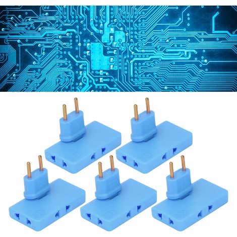 Vendu par paquet de 5 unités, convertisseur de prise sans fil rotatif à 180 degrés 1 vers 3, norme européenne, fiche standard européenne 110-250V bleue. (1/5)
