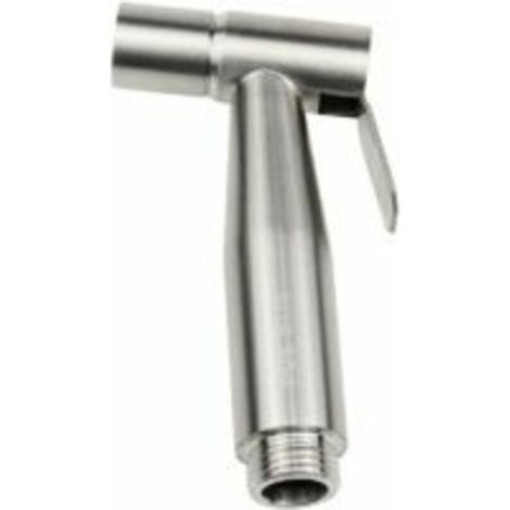 Buse de chasse d'eau manuelle, acier inoxydable, nettoyage des toilettes, hygiène personnelle, argent. (1/4)