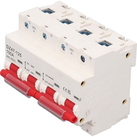 Interrupteur inverseur de puissance double à verrouillage de disjoncteur 100 A CA 240‑400 V pour l'électricité (1/5)