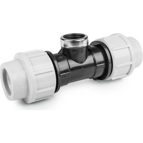 Raccord à compression Té fileté Femelle 90 ° PE 32mm / GW 3/4"