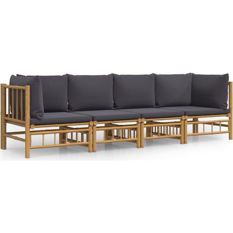 Maison Exclusive - 4-tlg. Garten-Lounge-Set mit Dunkelgrauen Kiss