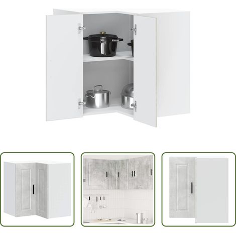 vidaXL Meuble d'angle cuisine - Armoire d'angle murale de cuisine Porto gris béton (1/5)