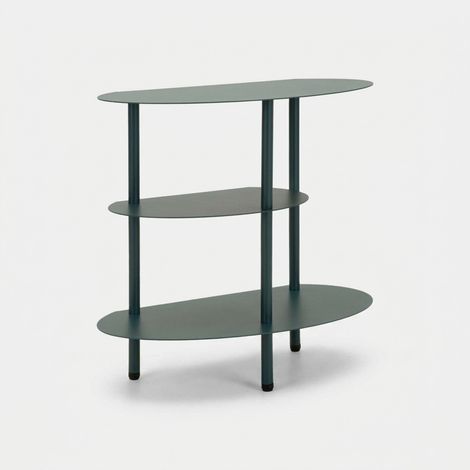 Comodino moderno in metallo con ripiani Saturno - Blu (1/5)