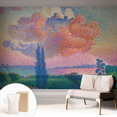 Fototapete Tapete Vliestapete mit Kleber Büro Wandgestaltung - Wanddekoration Wohnzimmer Farbenfrohe Landschaft 312x219 cm (1/5)