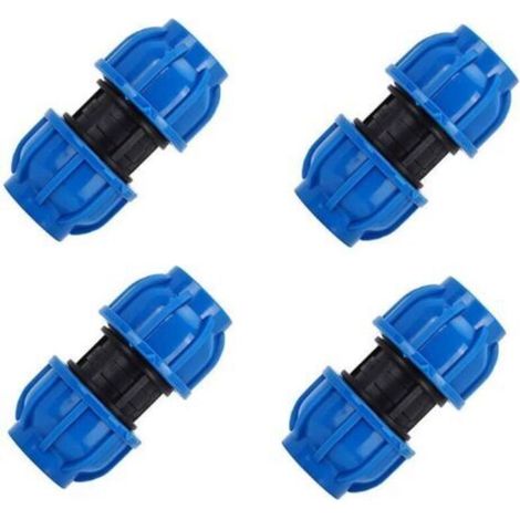 Ecleanfy-sjqka – Lot de 4 raccords de tuyaux d'eau 32 mm – Connecteurs droits en plastique PE – Résistants à la corrosion – Réduction de la perte de pression (1/4)