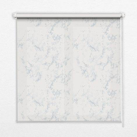 Store Enrouleur Intérieur pour Fenêtre - Store Tamisant - Store Enrouleur qui Laisse Passer la Lumière - Store Brise-Vue - Store - Store pour Intérieur - (100 cm x 140 cm) - marbre blanc (1/5)