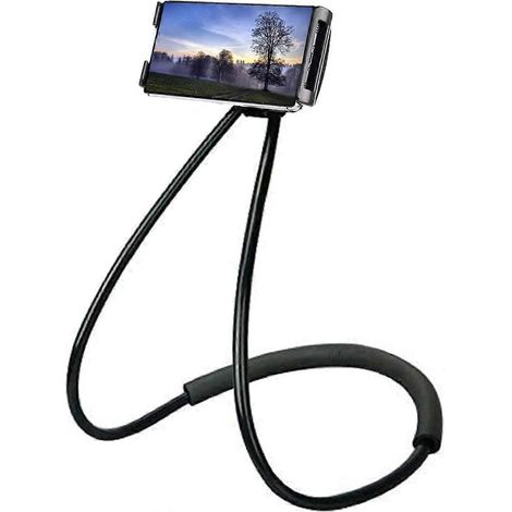 Support réglable, support de téléphone de bureau à 360° avec bras long flexible (noir) (1/5)