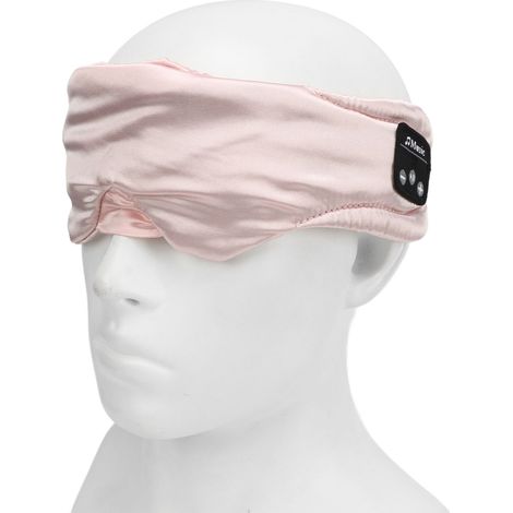 Kabellose Musik-Schlafmaske, Bluetooth-Schlafmaske für die Nacht, intelligente lichtundurchlässige Schlafmaske, ultradünne Ohrhörer, rosa. (1/4)