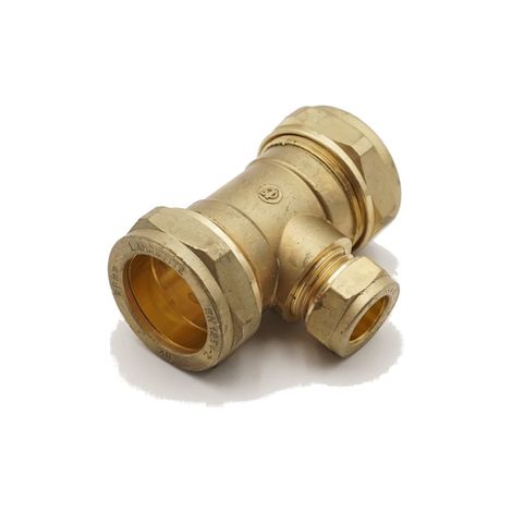 PrimaPlus Brass Compression Reduced Tee 28mm Pack of 5 (1/2)