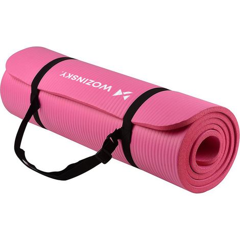 Tappetino per esercizi 181 x 63 x 1 cm di spessore, rosa, per yoga e ginnastica. (1/5)