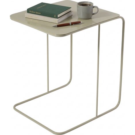 Cattaneo Couchtisch, Hochglänzend, Rechteckig, Cremefarbige Tischplatte, 47x46x57h cm Weiß Creme