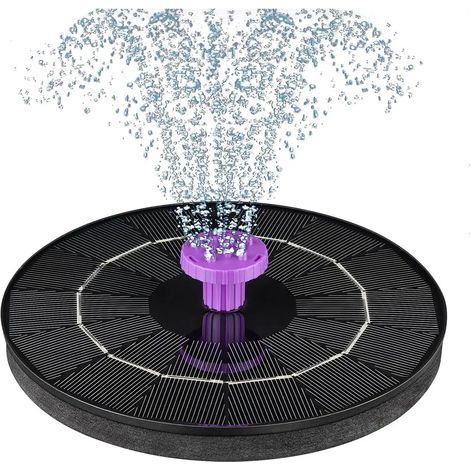 Pompe solaire de 3,5 W pour fontaine et bain d'oiseaux, avec buse 8 en 1 et 4 tubes de mélange, adaptée aux oiseaux, jardins, piscines et étangs. (1/5)