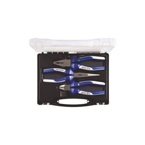 Jeu de pinces, 3 pièces, chromé, mallette plastique TECWERK (1/2)