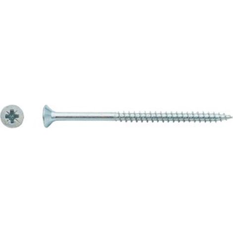 Vis pour panneaux agglomérés tête fraisée Pozidriv® filetage partiel Zingué - 5 x 120 mm - BIVI (1/2)