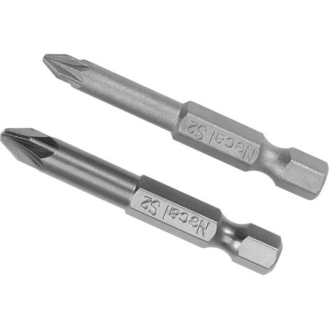 Tournevis Embout Ensemble 2 pouce x H1/4 x PZ1 PZ2 PZ3 Hex Tige Magnétique Croix Lot Tête pour Pneumatique ou Alimentation Outil Utilisation S2 Acier (1/5)