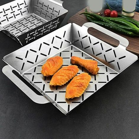 Panier grillagé en acier inoxydable pour barbecue Weber permettant une cuisson uniforme des légumes et accompagnements (grand) - (large) (1/5)