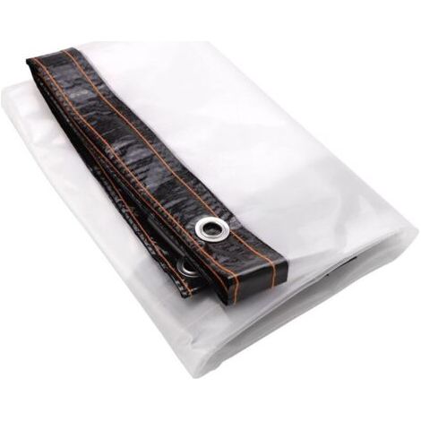 Pair Bâche de Protection imperméable Transparente - 2 x 2,5 m - Résistante à la poussière et à la Pluie - avec œillets - en polyéthylène Transparent - pour Serre, Jardin, terrasse (1/5)