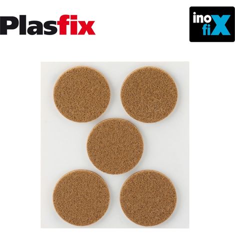 Confezione da 5 feltri adesivi sintetici marroni Ø34mm Plasfix INOFIX