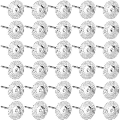 Ensemble de 30 pièces de brocoli, kit de polissage de brosse et d'enlaiton de fild'acier complet pour outils rotatifs Dremel (1/4)