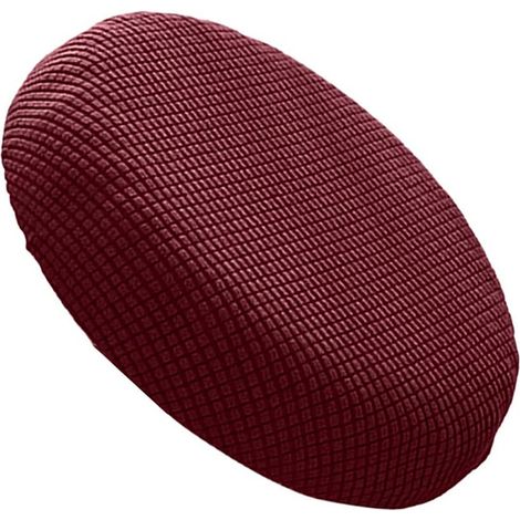 Housse de chaise extensible ronde, coussin de protection pour tabouret, housse souple pour chaise courte, housse de protection extensible pour chaise de bureau à domicile, bar, restaurant, couleur bor (1/5)
