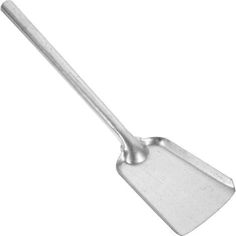 Kohle- und Ascheschaufel mit langem Stiel für Küchenherd, Garten- oder Kaminofen – 40,00 x 9,50 x 2,50 cm – Silber (1/4)