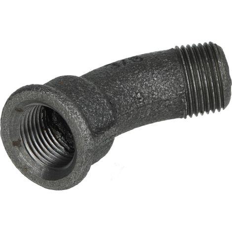 Raccord en fonte malléable noir coude 45° 3/8'' FF/FM