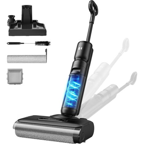 Aspirateur Laveur sans Fil, 75 Min Max, 23KPa Aspirateur sans Fil avec Fonction de Lavage, Auto-Nettoyage, Double Réservoir d’Eau, Rappel Vocal LED, Idéal Sols Durs (1/5)