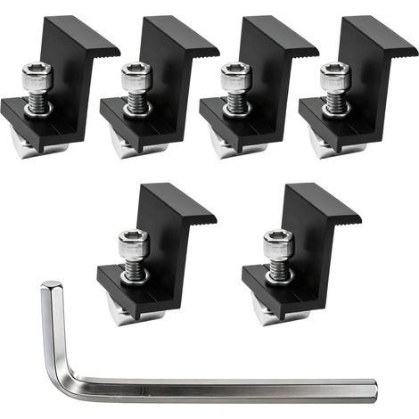 Kit de Fixation Panneau Solaire,Support Panneau Solaire,Fixation Panneau Solaire 35mm,Support Montage Panneau Solaire en Z,pour toits, Camping-Cars, Bateaux et Murs,6 Pièces (1/5)