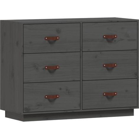 Maison Exclusive - Credenza Grigia 100x40x75 cm in Legno Massello di Pino