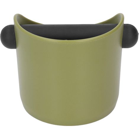 Bac à marc de café en plastique et caoutchouc avec barre de récupération, vert, pour bar à café et cuisine. (1/5)