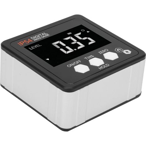Digitaler 4x90°-Winkelneigungsmesser mit LCD-Bildschirm, neigbarem Gehäuse, weiß auf schwarz, IP54, weiß auf schwarz (1/5)