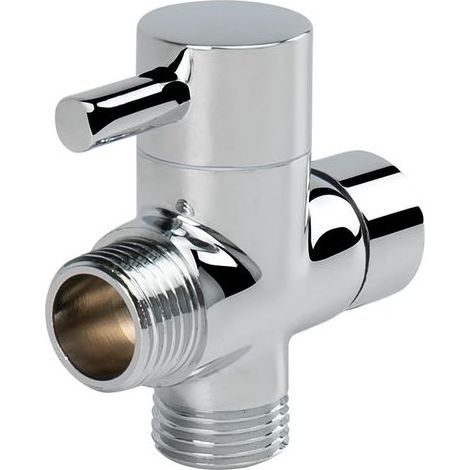 Robinet de douche 3 voies G1/2 en laiton chromé, adaptateur universel pour douche solaire, salle de bain ou jardin (1/5)
