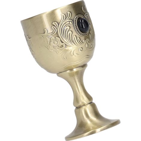 Le Saint Graal, fabriqué en alliage de zinc avec des motifs floraux gravés et une technique de polissage de style vintage, est largement utilisé pour les verres à pied. (1/5)