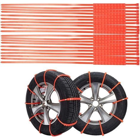20 Pcs Anti-Slip Chaînes Réglables, Couleur Chaine Neige, Réutilisable Chaînes à Neige Convient à Diverses Conditions Routières Difficiles Telles que la Neige la Boue Escalade et la Gl (1/4)