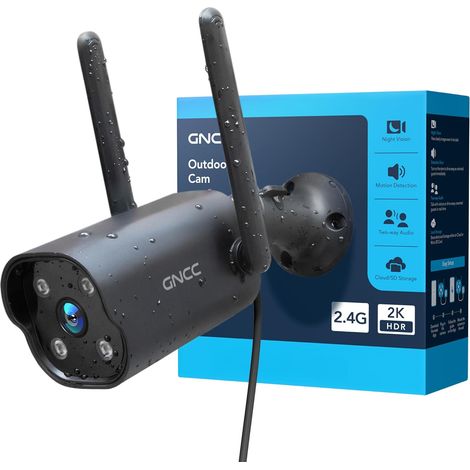 2K Caméra Surveillance WiFi Extérieure, Caméra IP Exterieur WiFi, Vision Nocturne, Détection de Personne AI, Suivi Intelligent, Étanche IP65, Audio Bidirectionnel,Sirène (1/5)
