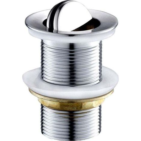 Bonde de Vidage, Bonde Clapet lavabo Rotatif Bouchon, Bonde de Vidage Pivotant en Cuivre Chrome pour Lavabo Bassin Évier Soupape de Vidange (1/4)