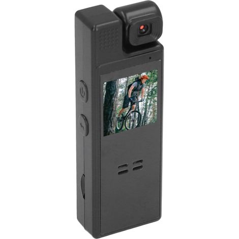 Caméra corporelle 1080p HD avec rotation à 180°, point d'accès Wi-Fi, détection de mouvement, écran LCD 1,3 pouce et clip arrière (noir) pour les forces de l'ordre. (1/5)