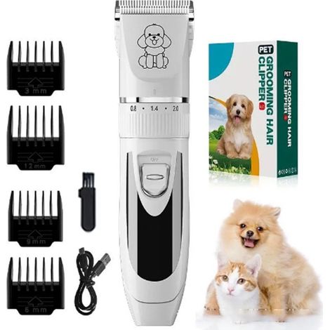 Tondeuse électrique pour animaux de compagnie avec tête de coupe en céramique épaisse (1/5)