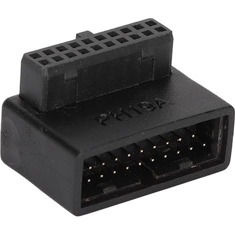 USB 3.0 19/20 Pin Male to Female Extension Adapter 90 Degree Up Angled Connector for Motherboard (PH19A One Piece) (1/5)